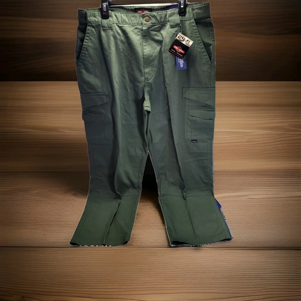 Tru-Spec 24-7 Series Tactical Pants Mens 38x30 Olive Green Cargo Ripstop New - Picture 2 of 12
